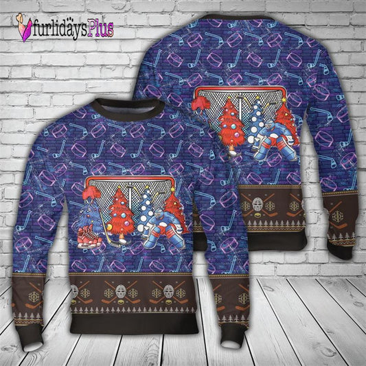 Hockey Christmas Trees Ugly Christmas Sweater For Men And Women, Christmas Gift, Christmas Winter Fashion