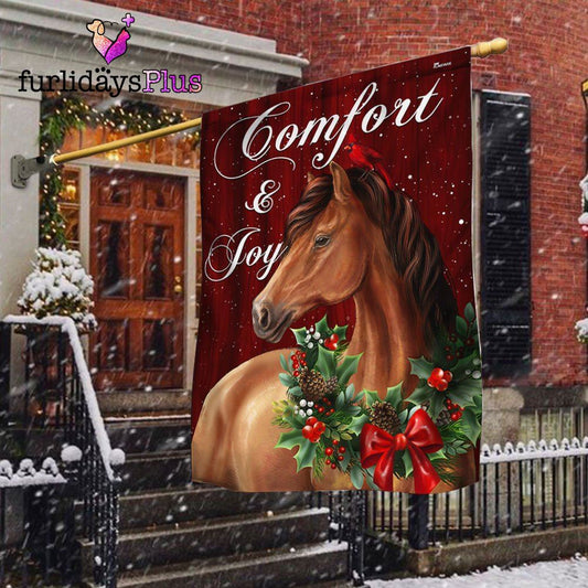 Horse Christmas Comfort And Joy Flag