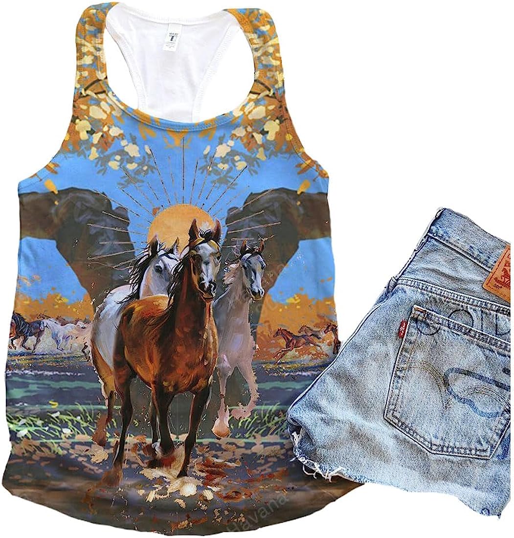 Horse Love To Ride Tank Top - Summer Casual Tank Tops For Women - Gift For Young Adults