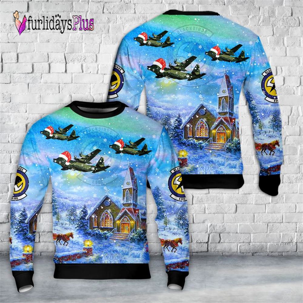 Hurlburt Field, Florida, US Air Force 8th Special Operations Squadron Lockheed MC 130E Combat Talon II Christmas Sweater