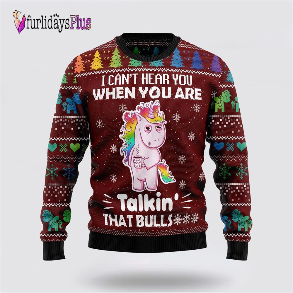 I Can‘t Hear You Unicorn Ugly Christmas Sweater, Best Gift For Christmas