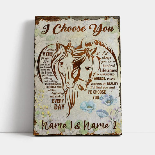 I Choose You Horse Couple Canvas Wall Art - Jesus Wall Art Home Decor - Religious Canvas Prints