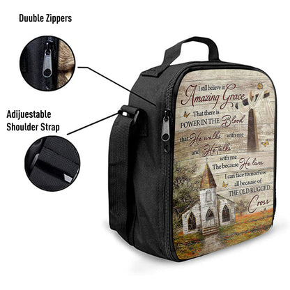 I Still Believe In Amazing Grace Lunchbag, Vintage Church Monarch Butterfly Old Rugged Cross Lunchbag, Lunch Bags For Adults