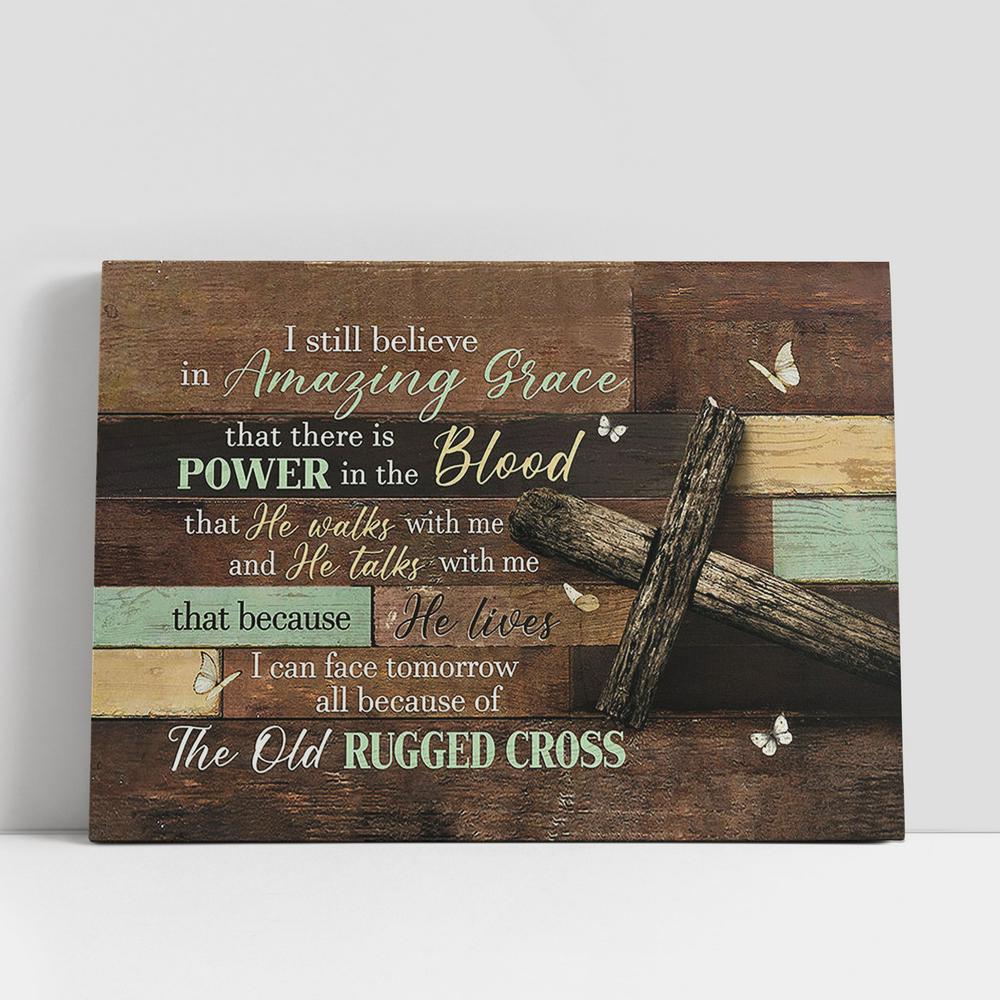 I still believe in grace cross Butterfly Canvas Wall Art, Bible Verse Canvas, Religious Prints