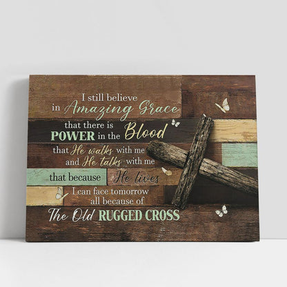I still believe in grace cross Butterfly Canvas Wall Art, Bible Verse Canvas, Religious Prints