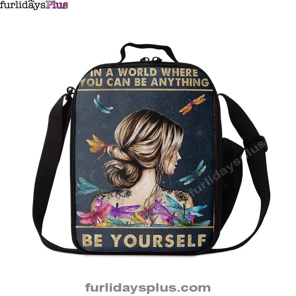 In A World Where You Can Be Anything Be Yourself Lunch Bag, Encouragement Gifts For Women, Teen Girls Room, Lunch Bags For Adults