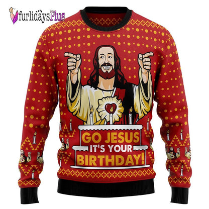 Jessus's Birthday Ugly Christmas Sweater, Christian Sweater, God Gift, Gift For Christian, Jesus Winter Fashion