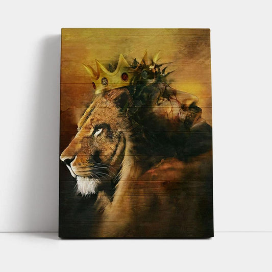 Jesus And King Lion Canvas Wall Art - Jesus Canvas Pictures - Christian Canvas Wall Art