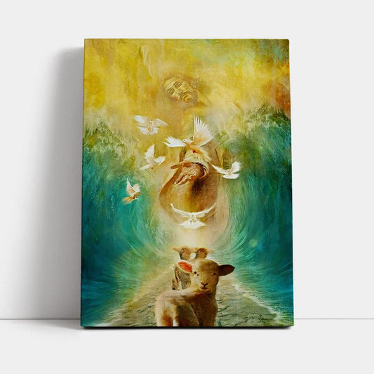 Jesus And Lambs Canvas Wall Art - Jesus Canvas Pictures - Christian Canvas Wall Art