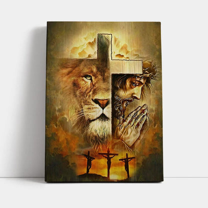 Jesus And Lion Canvas Wall Art - Jesus Canvas Pictures - Christian Canvas Wall Art