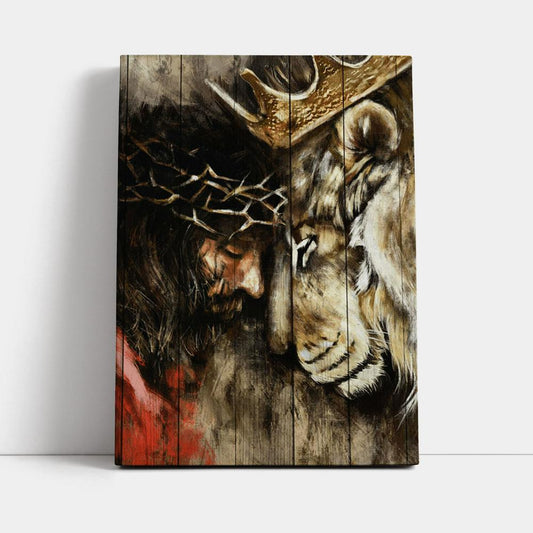 Jesus And Lion Of Judah Canvas Prints - Jesus Christ Canvas Art - Christian Wall Decor