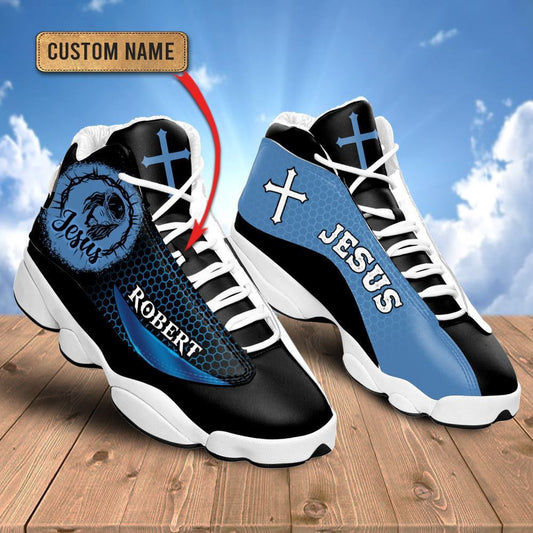 Jesus Basic Cool Dark Blue Custom Name Jd13 Shoes, Jesus Christ Shoes
