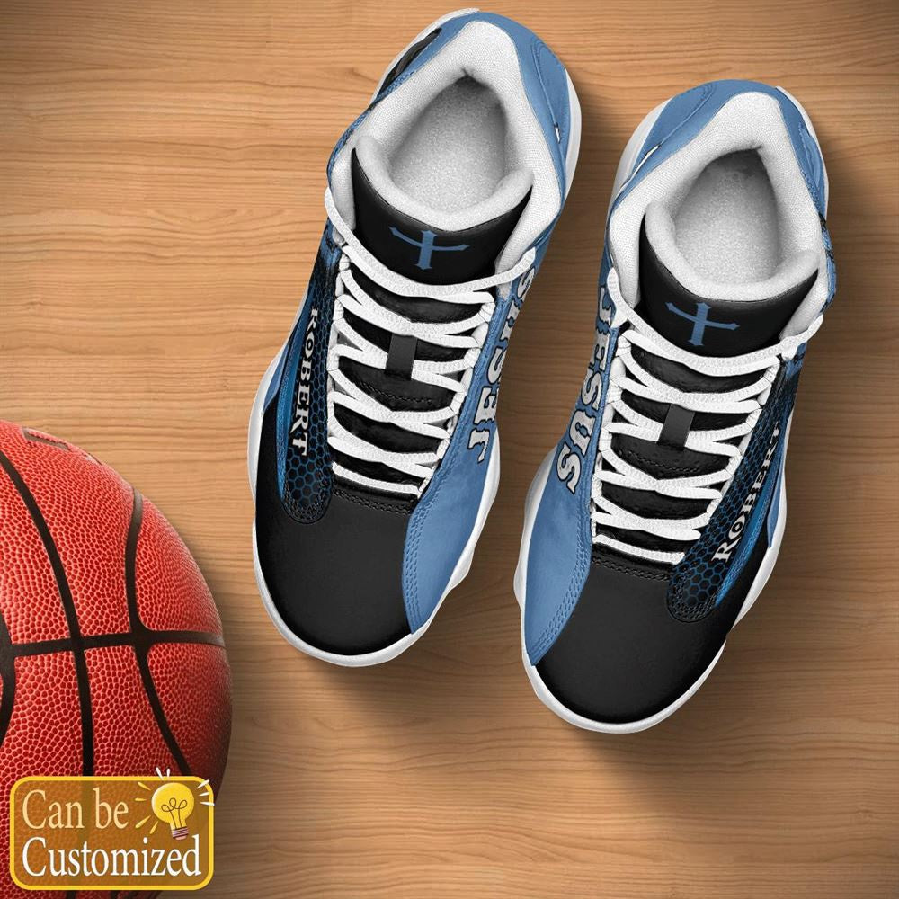 Jesus Basic Cool Dark Blue Custom Name Jd13 Shoes, Jesus Christ Shoes