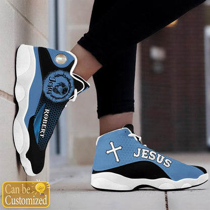 Jesus Basic Cool Dark Blue Custom Name Jd13 Shoes, Jesus Christ Shoes