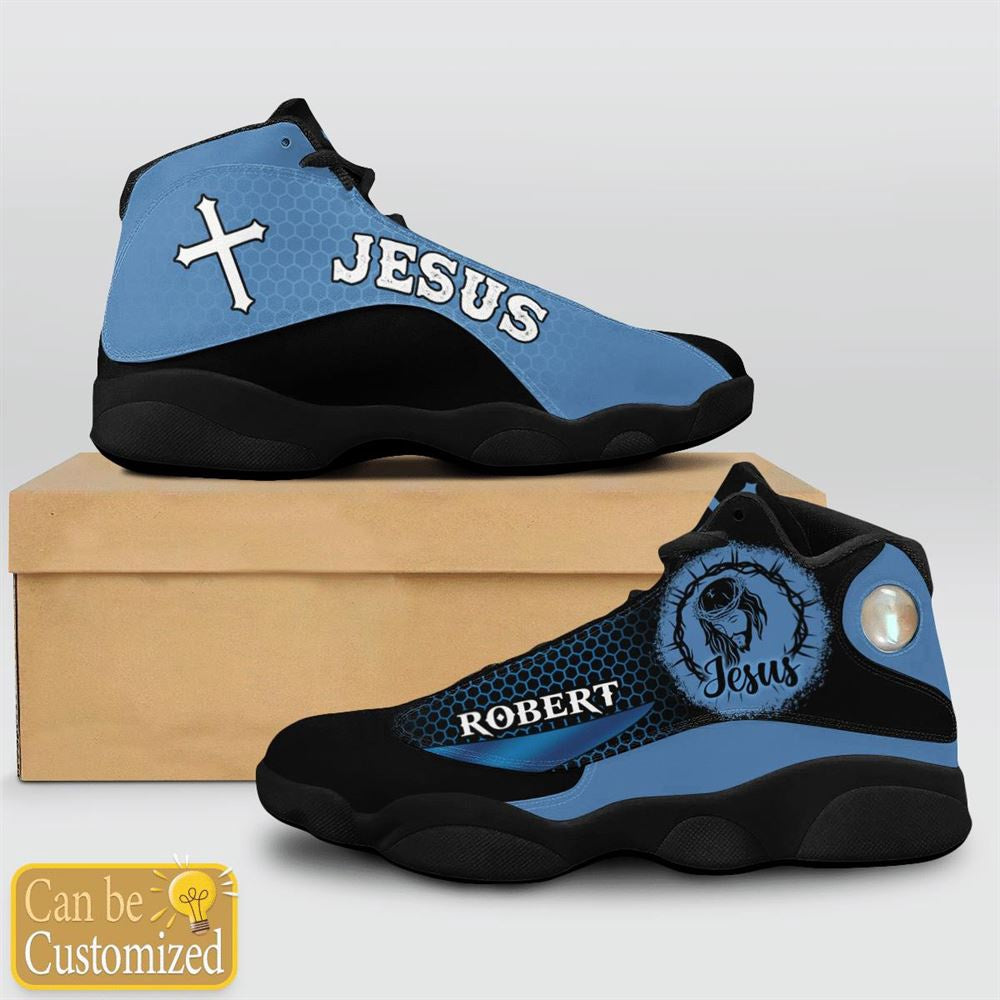 Jesus Basic Cool Dark Blue Custom Name Jd13 Shoes, Jesus Christ Shoes
