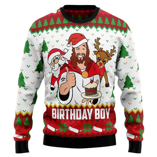 Jesus Birthday Boy Ugly Christmas Sweater, Sweater For Christian