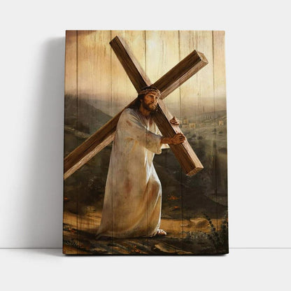 Jesus Carrying The Cross Canvas Poster