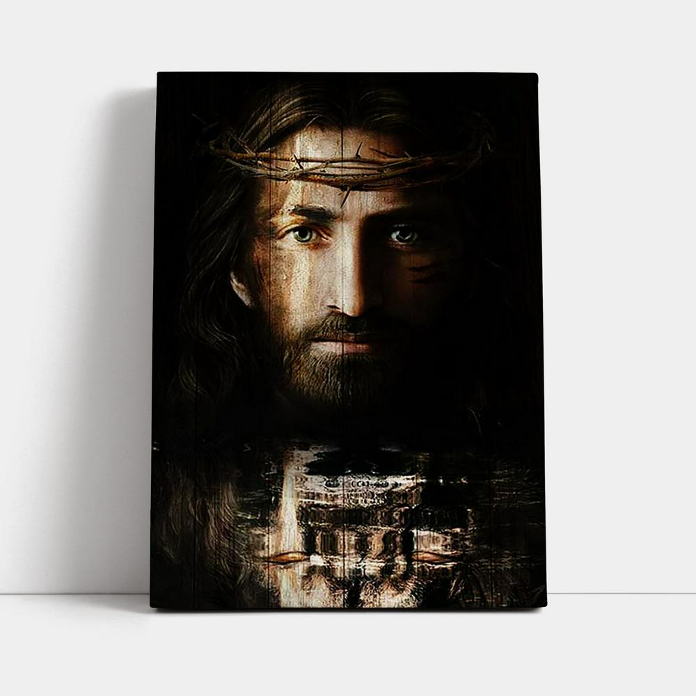 Jesus Christ Crown Of Thorns Wall Art Canvas - Jesus Portrait Canvas Prints - Christian Wall Art