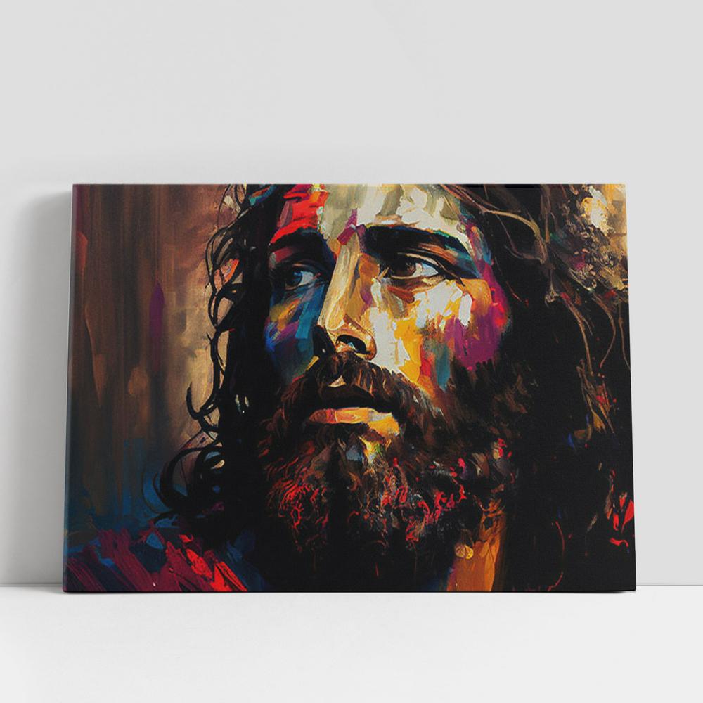 Jesus Christ Face Pictures Canvas Art, Christian Gifts Wall Art Decor, Jesus Christ Canvas