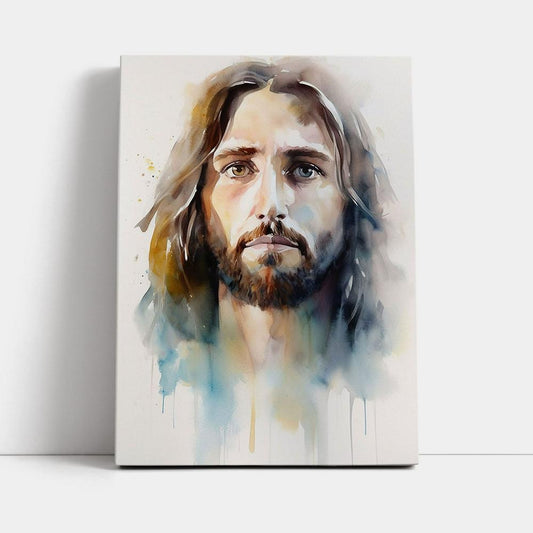 Jesus Christ Facing Forward And Looking Straight Ah Canvas Prints - Jesus Canvas Art - Jesus Wall Art Home Decor