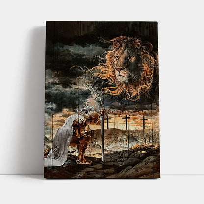 Jesus Christ Lion Face Warrior Canvas - Christian Wall Art - Religious Home Decor