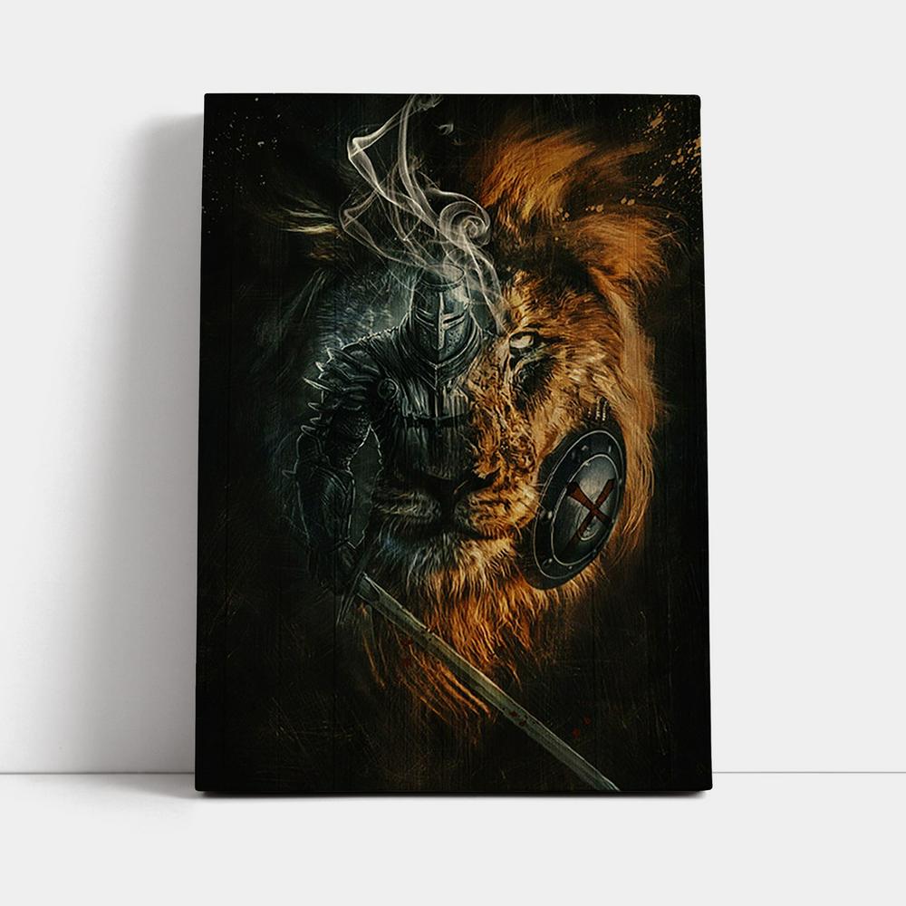 Jesus Christ Lion Of Judah Awesome Warrior Wall Art Canvas - Jesus Portrait Canvas Prints - Christian Wall Art