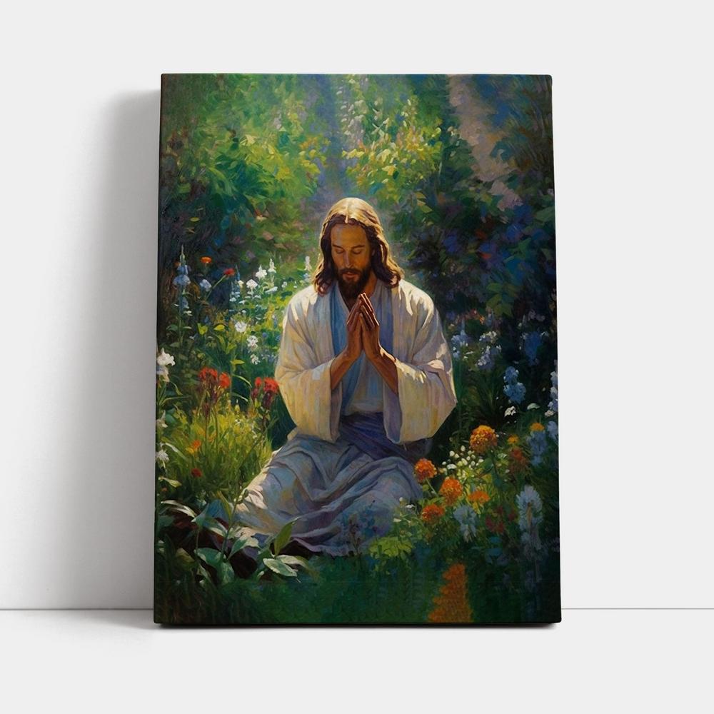 Jesus Christ Praying In The Garden Canvas Prints - Jesus Canvas Art - Jesus Wall Art Home Decor