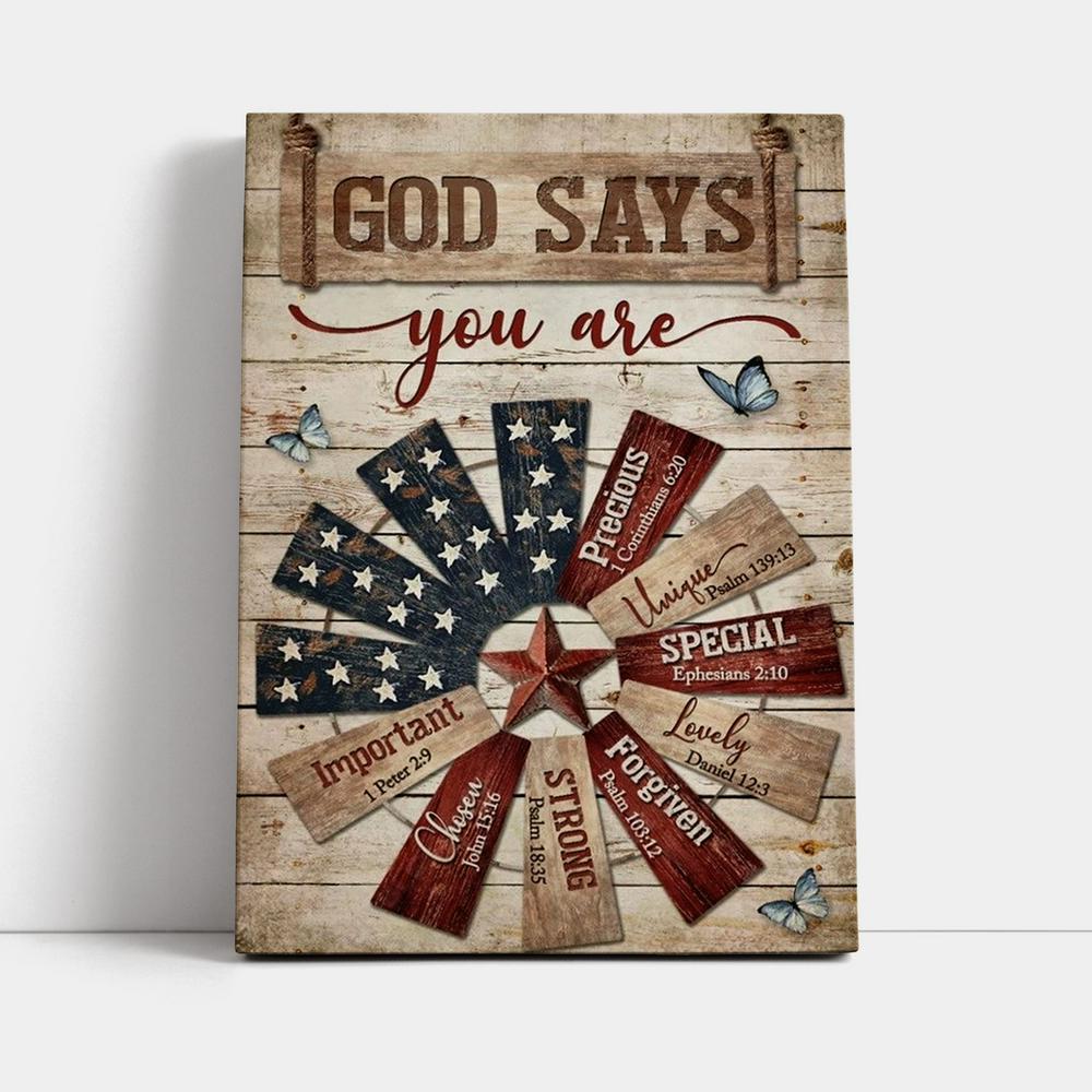 Jesus Christ Star Symbol God Says You Are Canvas Poster