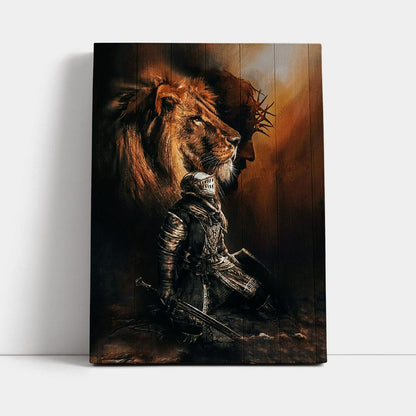 Jesus Christ The Lion Of Judah Warrior Of Christ Wall Art Canvas - Jesus Portrait Canvas Prints - Christian Wall Art