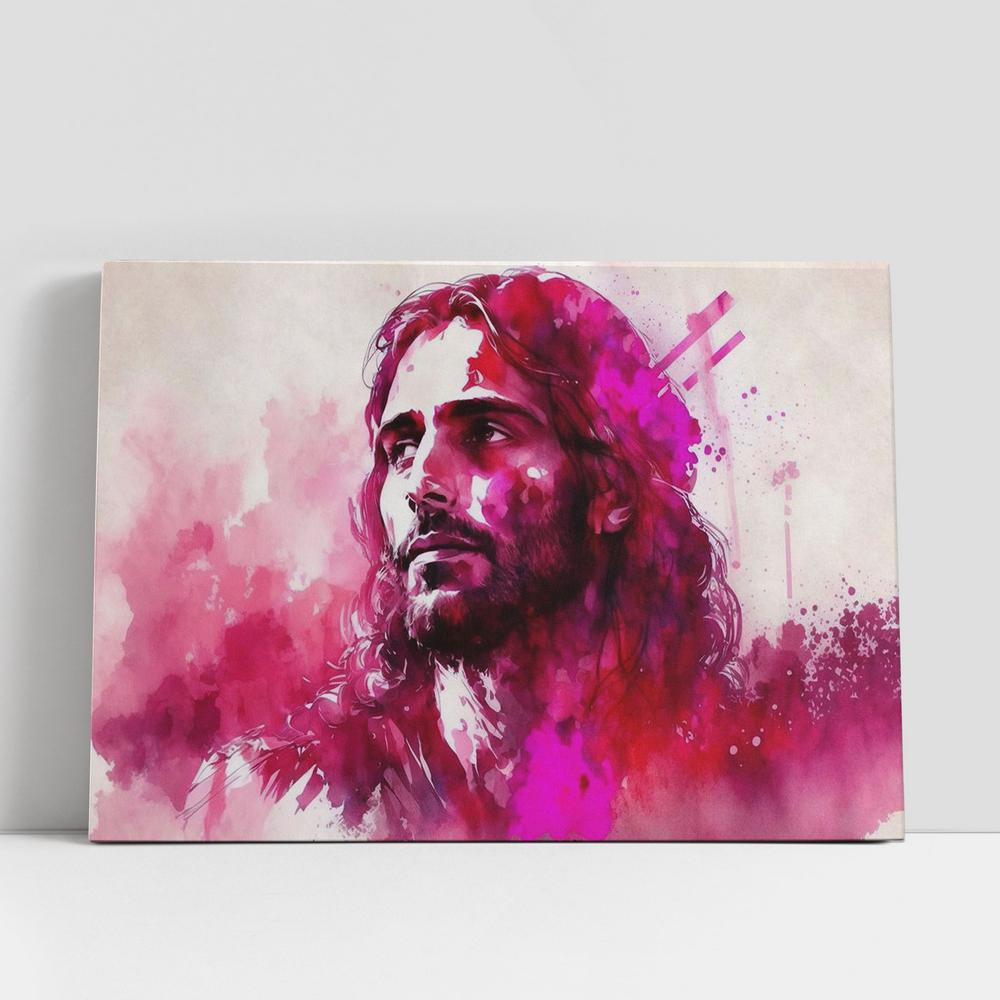 Jesus Christ Watercolor Canvas Pictures, Faith Art, Christian Gifts Canvas Wall Art Decor