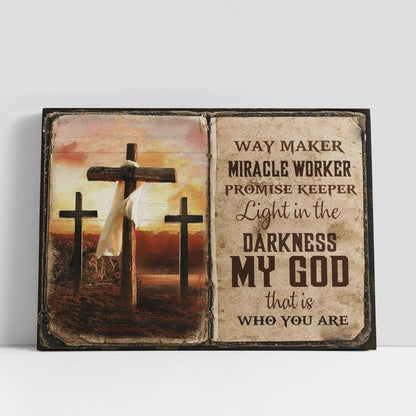 Jesus Cross Way Maker Miracle Worker Promise Keeper Canvas Poster