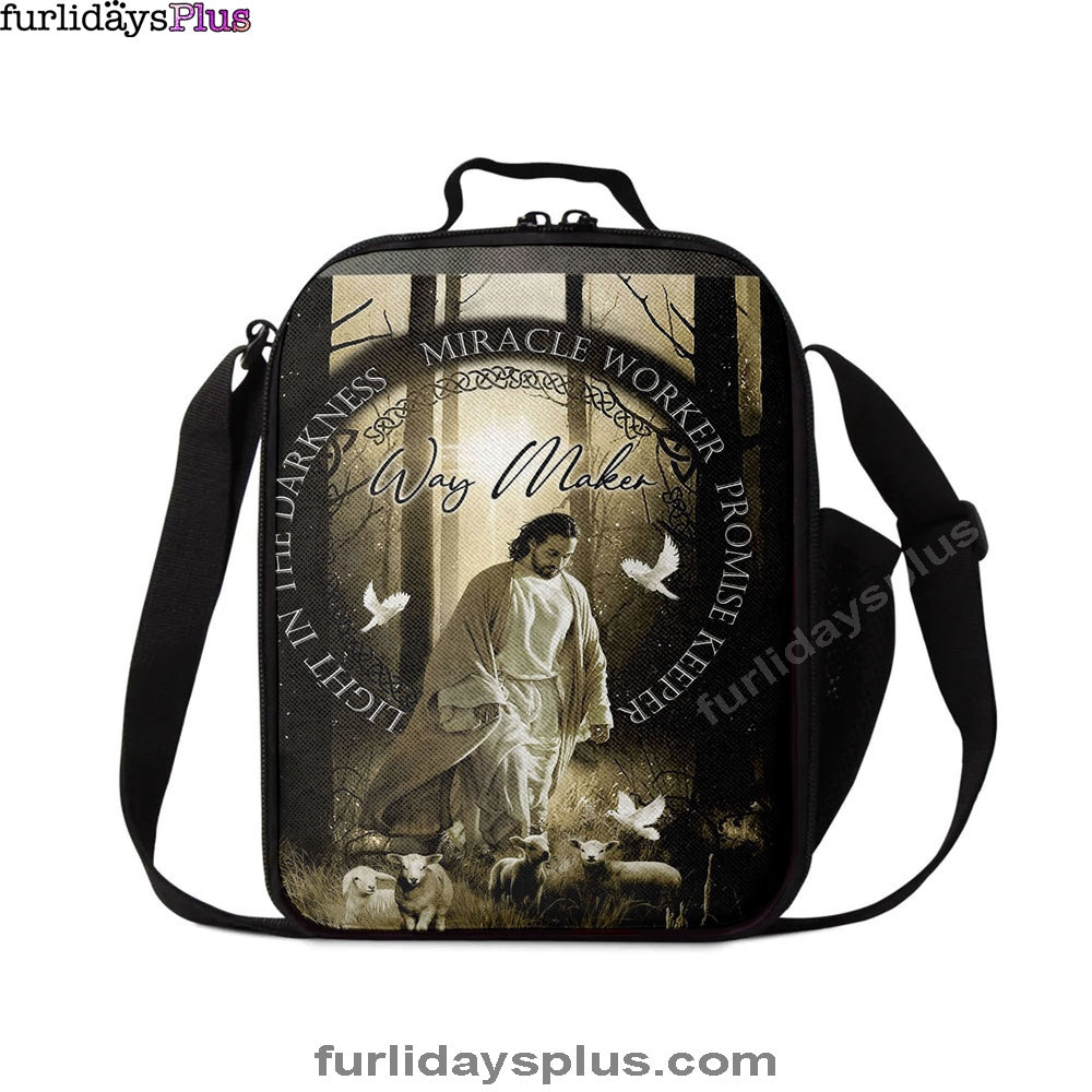 Jesus, Doves, Lambs, Miracle Worker, Light In The Darkness Lunchbag Poster
