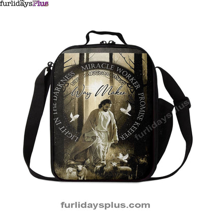 Jesus, Doves, Lambs, Miracle Worker, Light In The Darkness Lunchbag Poster