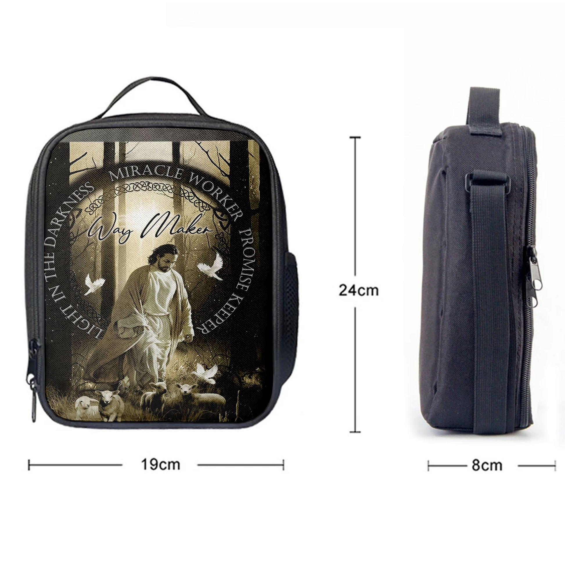 Jesus, Doves, Lambs, Miracle Worker, Light In The Darkness Lunchbag Poster