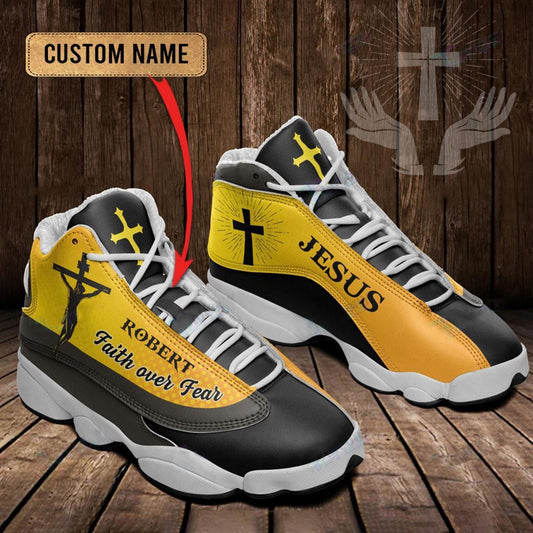 Jesus Faith Over Fear Custom Name Jd13 Shoes, Jesus Christ Shoes