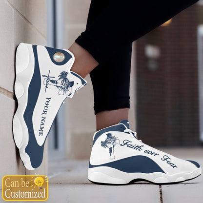 Jesus Faith Over Fear Unique Custom Name Jd13 Shoes, Jesus Christ Shoes