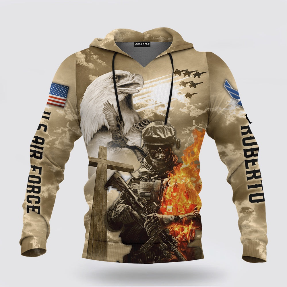 Jesus Father And Child US Air Force Jesus Family Faith Customized 3D Hoodie