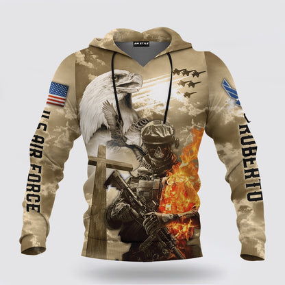 Jesus Father And Child US Air Force Jesus Family Faith Customized 3D Hoodie