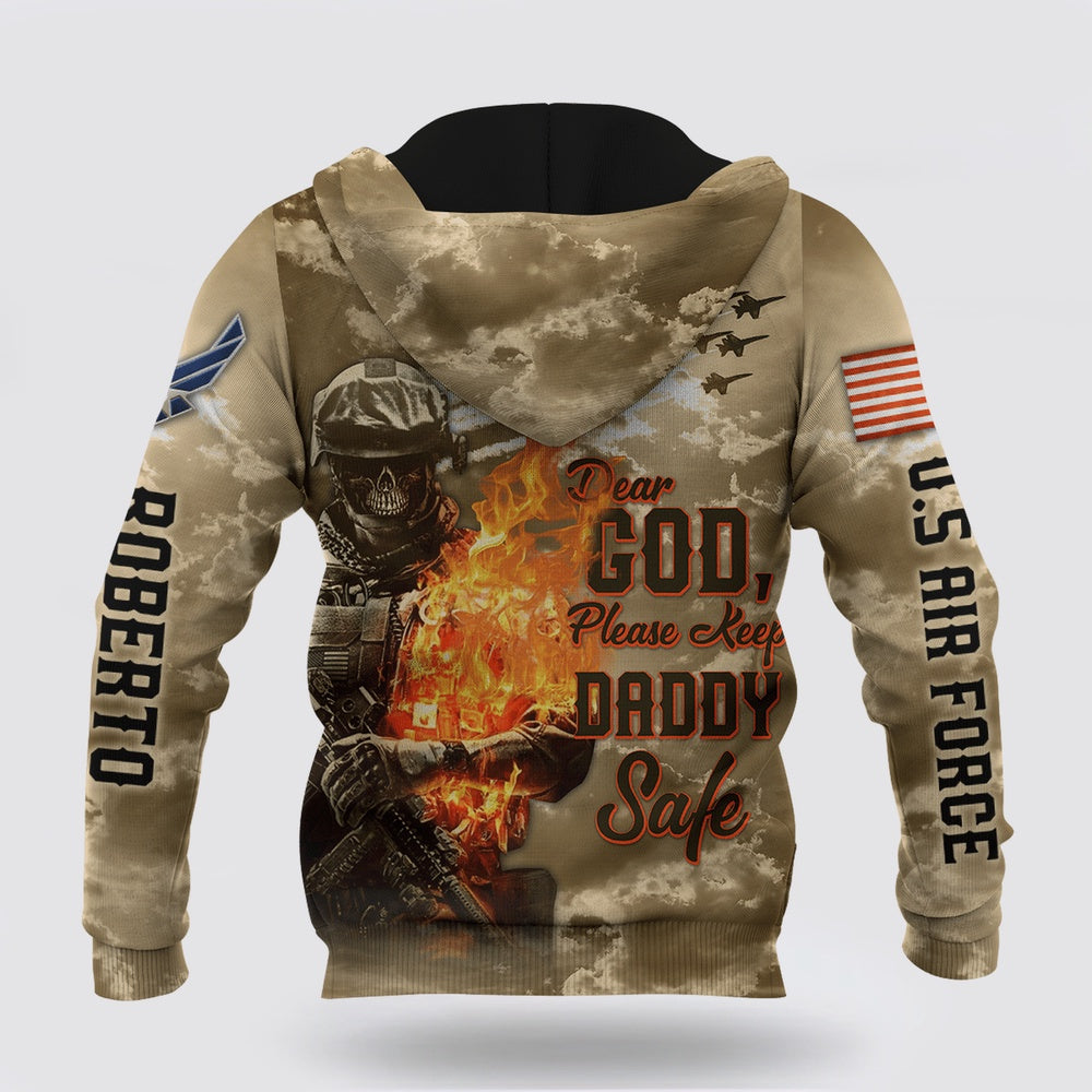 Jesus Father And Child US Air Force Jesus Family Faith Customized 3D Hoodie