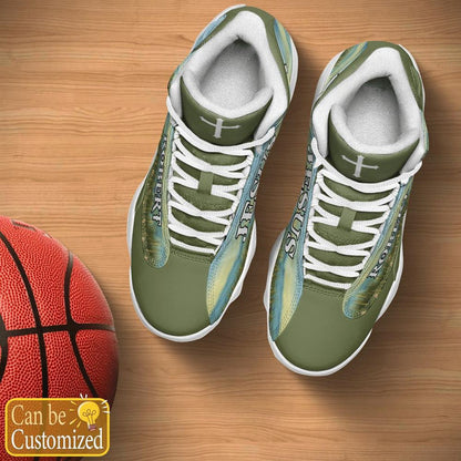 Jesus Flower Field Green Custom Name Jd13 Shoes, Jesus Christ Shoes