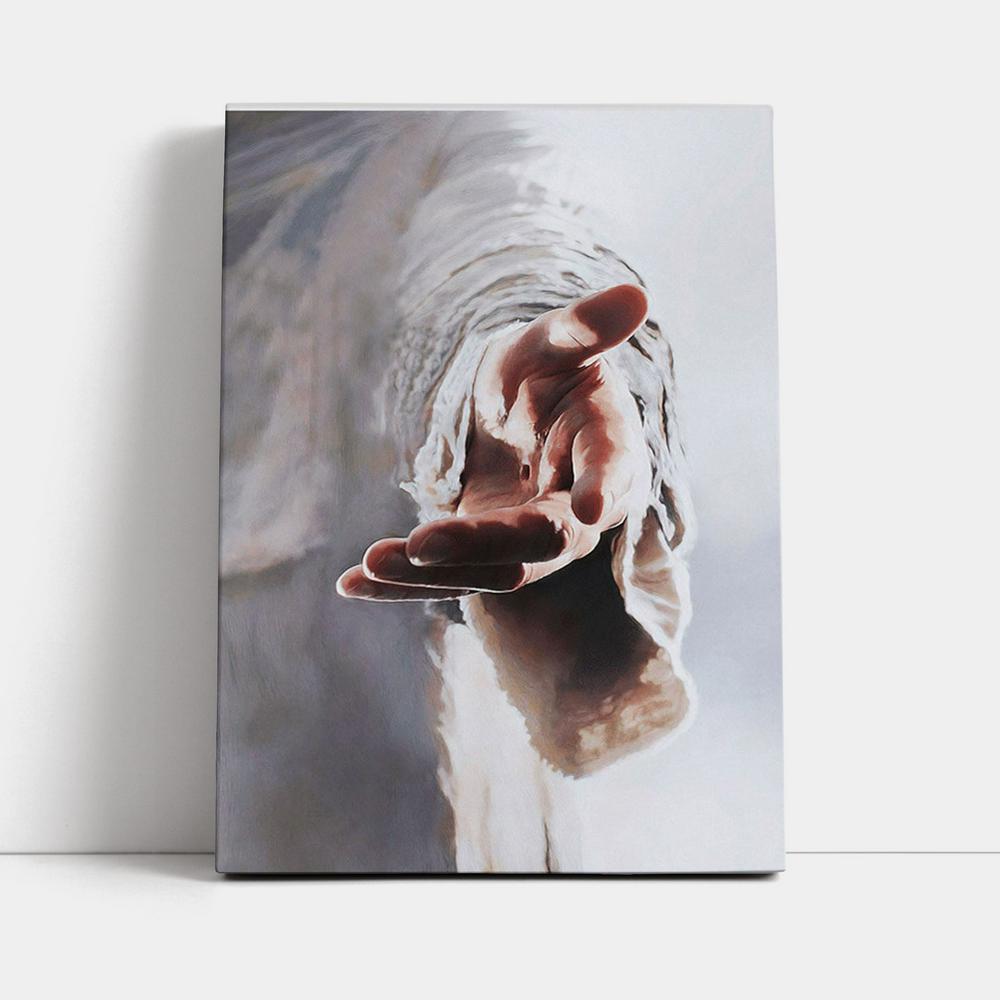 Jesus Gives Hand Canvas Prints - Jesus Christ Canvas Art - Christian Wall Decor