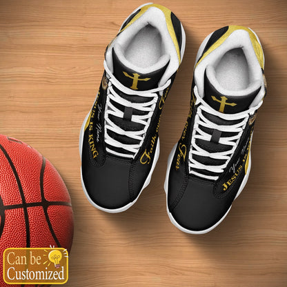 Jesus Is King Faith Over Fear Custom Name Jd13 Shoes, Jesus Christ Shoes