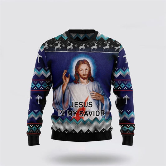 Jesus Is My Savior Ugly Christmas Sweater - Gifts For People Who Love Jesus, Sweater For Christian