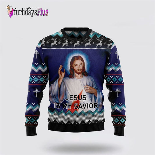 Jesus Is My Savior Ugly Christmas Sweater For Men & Women Adult, Christian Sweater, God Gift, Gift For Christian, Jesus Winter Fashion