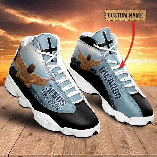 Jesus Is My Vaccine Custom Name Jd13 Shoes, Jesus Christ Shoes