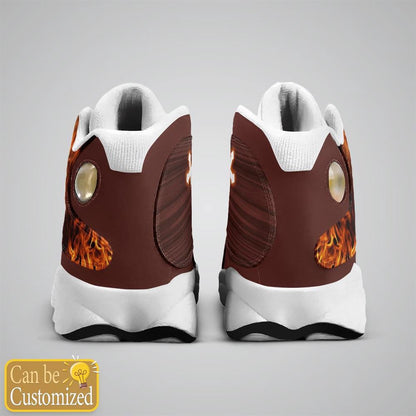 Jesus Lion And Fire Custom Name Jd13 Shoes, Jesus Christ Shoes