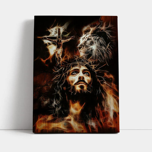 Jesus Lion Of Judah Canvas - The Sacrifice Of Jesus Christ Canvas - Christian Wall Art - Religious Home Decor