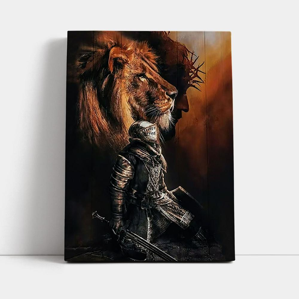 Jesus Lion Of Judah Warrior Canvas Prints - Lion Canvas Art - Christian Inspirational Canvas