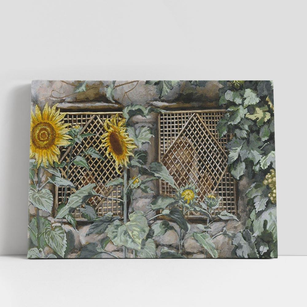 Jesus Looking Through A Lattice Canvas Art, Christian Gifts Wall Art Decor, Jesus Christ Canvas