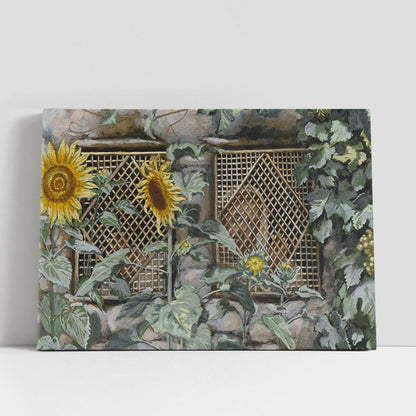 Jesus Looking Through A Lattice Canvas Art, Christian Gifts Wall Art Decor, Jesus Christ Canvas